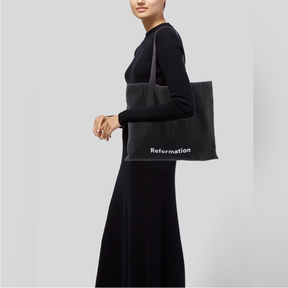 Reformation Black Canvas Tote Bag